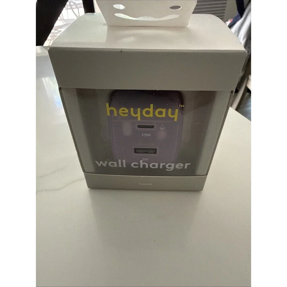 heyday 2-Port / 15W 5W Wall Charger Lavender USB-C USB-A Cell Phone Accessories